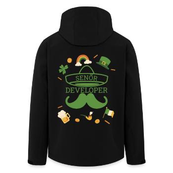 Senior Developer St Patricks Day Programmer - Men’s Recycled Softshell Jacket by Stanley/Stella - black - Back - AI Model Male 185 light (185cm)