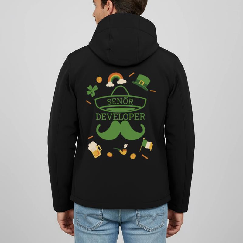 Senior Developer St Patricks Day Programmierer Recycelte Männer Softshell-Jacke Discoverer von Stanley/Stella