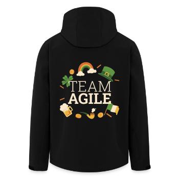 Team Agile St Patricks Day Scrum Master - Recycelte Männer Softshell-Jacke von Stanley/Stella - Schwarz - Hinten - AI Model Male 185 light (185cm)