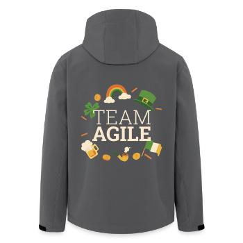 Team Agile St Patricks Day Scrum Master - Men’s Recycled Softshell Jacket by Stanley/Stella - anthracite - Back - AI Model Male 185 light (185cm)