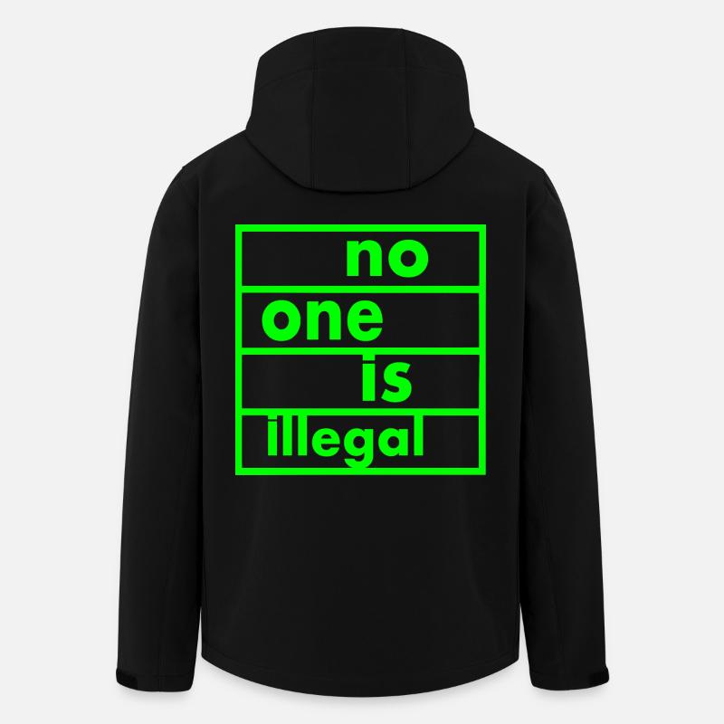 No one is illegal - Veste softshell homme en polyester recyclé Stanley/Stella - noir