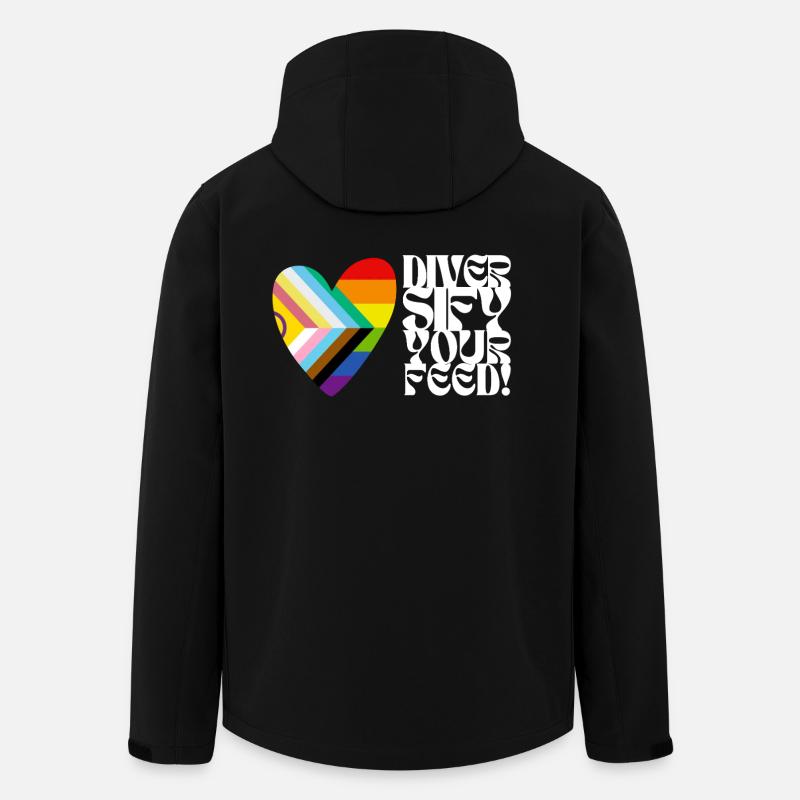 🌈♿ Diversify Your Feed–Progress Pride&Disability - Recycelte Männer Softshell-Jacke von Stanley/Stella - Schwarz