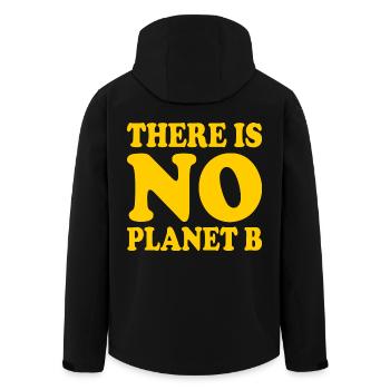 There is no planet b - Recycelte Männer Softshell-Jacke von Stanley/Stella - Schwarz - Hinten - AI Model Male 185 light (185cm)