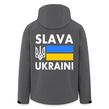Slava ukraini - Men’s Recycled Softshell Jacket by Stanley/Stella - anthracite - Back - AI Model Male 185 light (185cm)