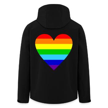 Herz Regenbogen Farben bunt - Recycelte Männer Softshell-Jacke von Stanley/Stella - Schwarz - Hinten - AI Model Male 185 light (185cm)