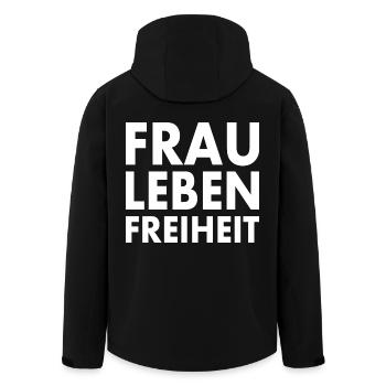Frau leben freiheit iran - Recycelte Männer Softshell-Jacke von Stanley/Stella - Schwarz - Hinten - AI Model Male 185 light (185cm)