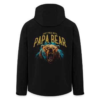 Papa Bear - Men’s Recycled Softshell Jacket by Stanley/Stella - black - Back - AI Model Male 185 light (185cm)