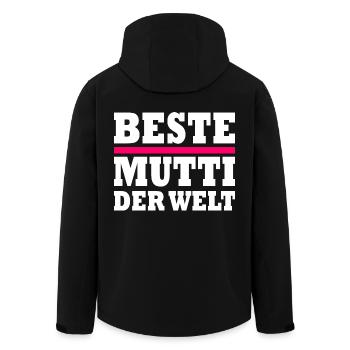 Beste mutti der welt - Recycelte Männer Softshell-Jacke von Stanley/Stella - Schwarz - Hinten - AI Model Male 185 light (185cm)