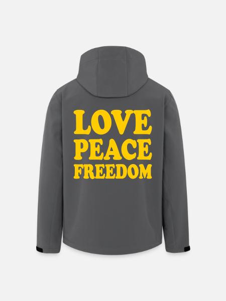 Love peace freedom - Men’s Recycled Softshell Jacket by Stanley/Stella - black