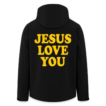 Jesus love you - Veste softshell homme en polyester recyclé Stanley/Stella - noir - Dos - AI Model Male 185 light (185cm)