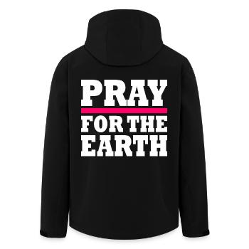 Pray for the earth - Recycelte Männer Softshell-Jacke von Stanley/Stella - Schwarz - Hinten - AI Model Male 185 light (185cm)