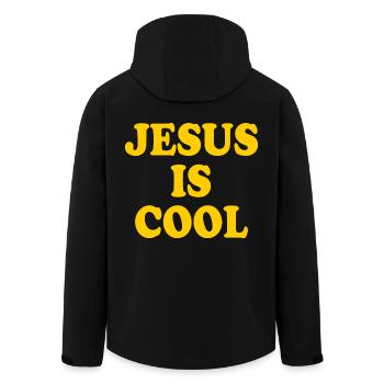 Jesus is cool - Men’s Recycled Softshell Jacket by Stanley/Stella - black - Back - AI Model Male 185 light (185cm)