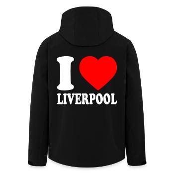 I love liverpool - Recycelte Männer Softshell-Jacke von Stanley/Stella - Schwarz - Hinten - AI Model Male 185 light (185cm)