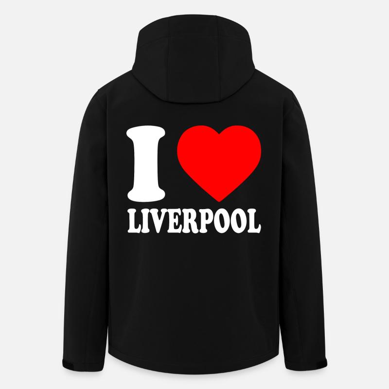I love liverpool - Veste softshell homme en polyester recyclé Stanley/Stella - noir