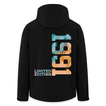 35E ANNIVERSAIRE ÉDITION LIMITÉE 1991 - Veste softshell homme en polyester recyclé Stanley/Stella - noir - Dos - AI Model Male 185 light (185cm)