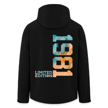 45TH BIRTHDAY LIMITED EDITION 1981 - Men’s Recycled Softshell Jacket by Stanley/Stella - black - Back - AI Model Male 185 light (185cm)