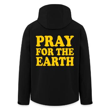 Pray for the earth - Recycelte Männer Softshell-Jacke von Stanley/Stella - Schwarz - Hinten - AI Model Male 185 light (185cm)