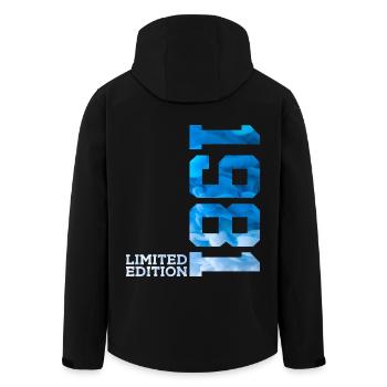 45TH BIRTHDAY LIMITED EDITION 1981 - Men’s Recycled Softshell Jacket by Stanley/Stella - black - Back - AI Model Male 185 light (185cm)