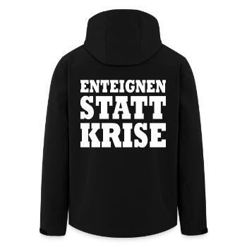 Enteignen statt krise - Recycelte Männer Softshell-Jacke von Stanley/Stella - Schwarz - Hinten - AI Model Male 185 light (185cm)