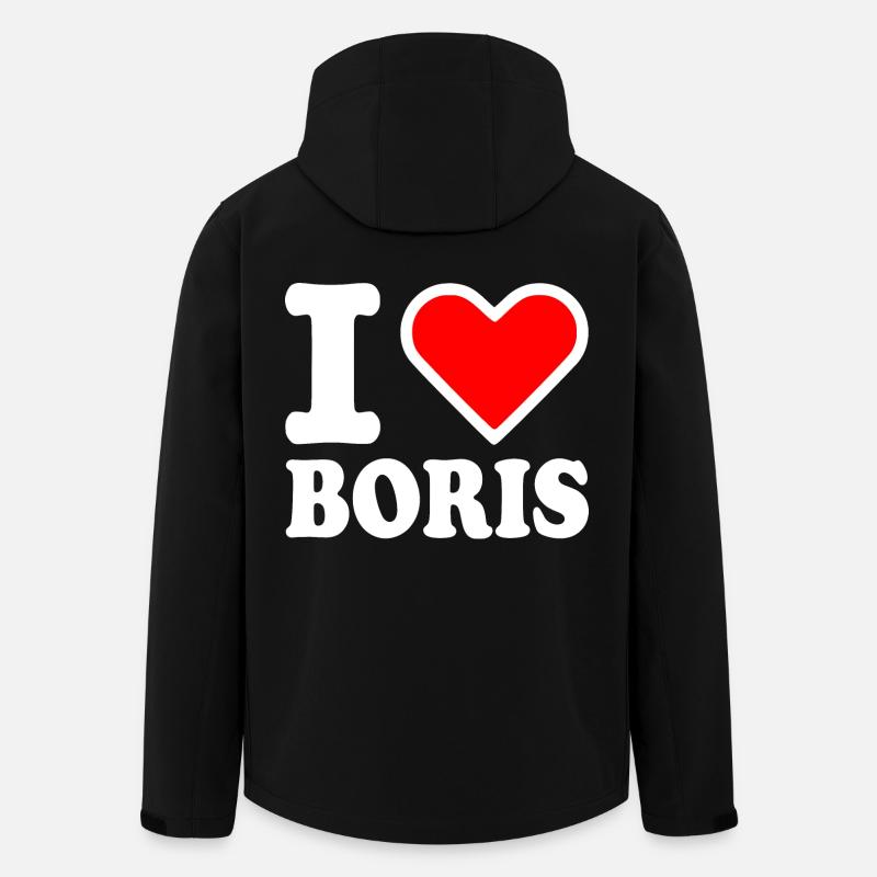 I love boris - Recycelte Männer Softshell-Jacke von Stanley/Stella - Schwarz