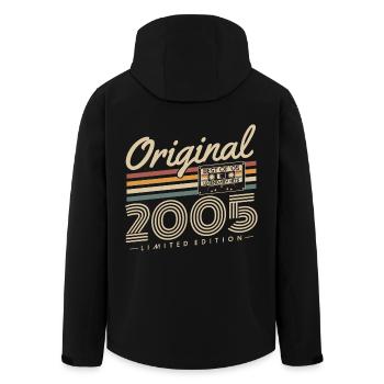 Original 2005 Vintage Anniversaire Rétro - Veste softshell homme en polyester recyclé Stanley/Stella - noir - Dos - AI Model Male 185 light (185cm)