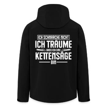 Kettensäge schnarchen Holzfäller Spruch - Recycelte Männer Softshell-Jacke von Stanley/Stella - Schwarz - Hinten - AI Model Male 185 light (185cm)
