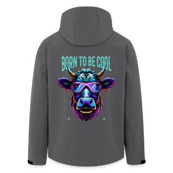 Kuh Brille lustig Bauer Geschenk Born to be cool - Recycelte Männer Softshell-Jacke von Stanley/Stella - Schwarz - Hinten - AI Model Male 185 light (185cm)