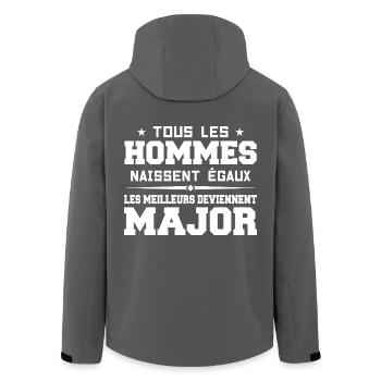 Rang Major Militärarmee Lustiges Geschenk - Recycelte Männer Softshell-Jacke von Stanley/Stella - Anthrazit - Hinten - AI Model Male 185 light (185cm)