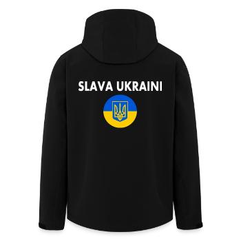 Slava ukraini - Men’s Recycled Softshell Jacket by Stanley/Stella - black - Back - AI Model Male 185 light (185cm)