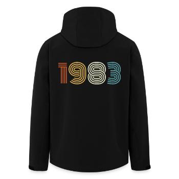 1983 Gift 1983 Vintage 1983 - Men’s Recycled Softshell Jacket by Stanley/Stella - black - Back - AI Model Male 185 light (185cm)