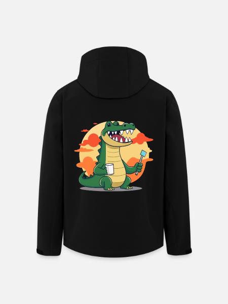 Krokodil Zahn Hygiene - Recycelte Männer Softshell-Jacke von Stanley/Stella - Schwarz