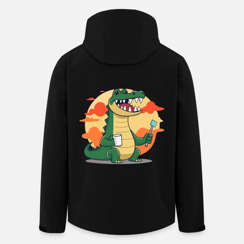 Krokodil Zahn Hygiene - Recycelte Männer Softshell-Jacke von Stanley/Stella - Schwarz