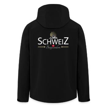 Schweiz Bergwandern - Recycelte Männer Softshell-Jacke von Stanley/Stella - Schwarz - Hinten - AI Model Male 185 light (185cm)