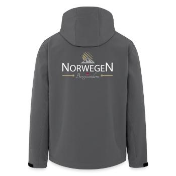Norwegen Bergwandern - Recycelte Männer Softshell-Jacke von Stanley/Stella - Schwarz - Hinten - AI Model Male 185 light (185cm)