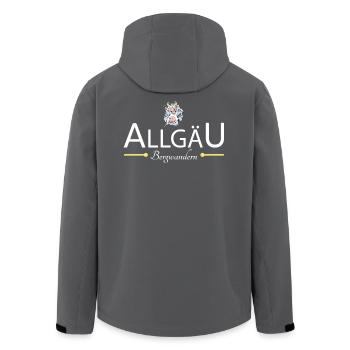Allgäu Bergwandern - Recycelte Männer Softshell-Jacke von Stanley/Stella - Schwarz - Hinten - AI Model Male 185 light (185cm)