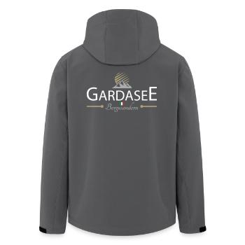 Gardasee Bergwandern - Recycelte Männer Softshell-Jacke von Stanley/Stella - Schwarz - Hinten - AI Model Male 185 light (185cm)