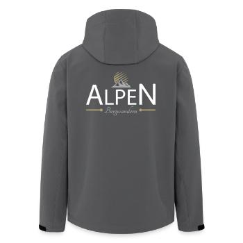 Alpen Bergwandern - Recycelte Männer Softshell-Jacke von Stanley/Stella - Schwarz - Hinten - AI Model Male 185 light (185cm)