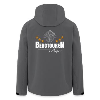 Bergtouren Alpen - Recycelte Männer Softshell-Jacke von Stanley/Stella - Schwarz - Hinten - AI Model Male 185 light (185cm)