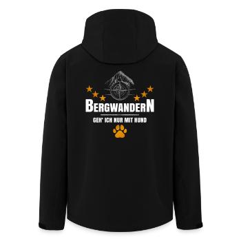 Bergwandern mit Hund - Recycelte Männer Softshell-Jacke von Stanley/Stella - Schwarz - Hinten - AI Model Male 185 light (185cm)