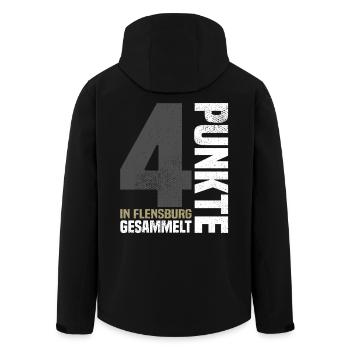 4 Punkte in Flensburg - Recycelte Männer Softshell-Jacke von Stanley/Stella - Schwarz - Hinten - AI Model Male 185 light (185cm)