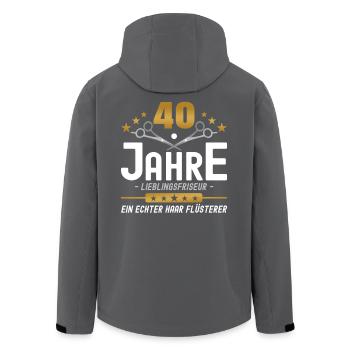 40 Jahre Jubiläum Friseur - Recycelte Männer Softshell-Jacke von Stanley/Stella - Schwarz - Hinten - AI Model Male 185 light (185cm)