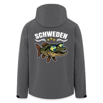 Schweden Angeln - Recycelte Männer Softshell-Jacke von Stanley/Stella - Schwarz - Hinten - AI Model Male 185 light (185cm)