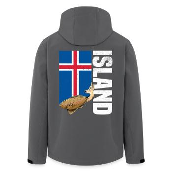 Island Angeln - Recycelte Männer Softshell-Jacke von Stanley/Stella - Schwarz - Hinten - AI Model Male 185 light (185cm)