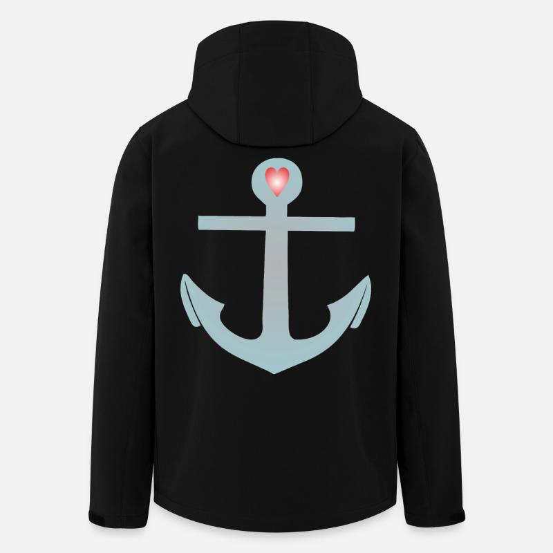 Anker Maritim Herz - Recycelte Männer Softshell-Jacke von Stanley/Stella - Schwarz