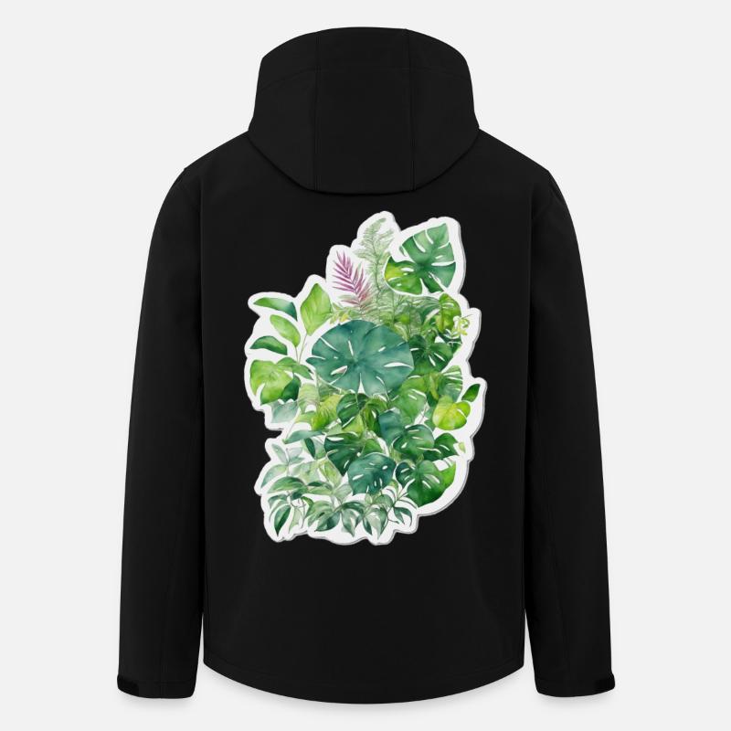 Dschungelblätter - Recycelte Männer Softshell-Jacke von Stanley/Stella - Schwarz