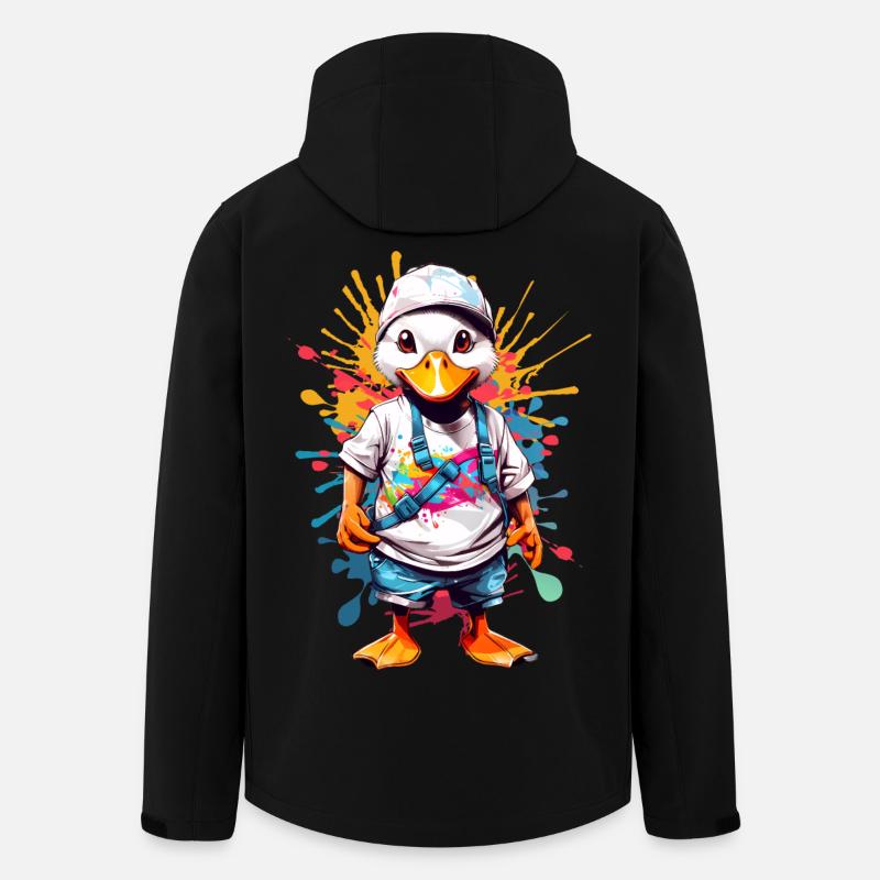 Coole Ente - Recycelte Männer Softshell-Jacke von Stanley/Stella - Schwarz