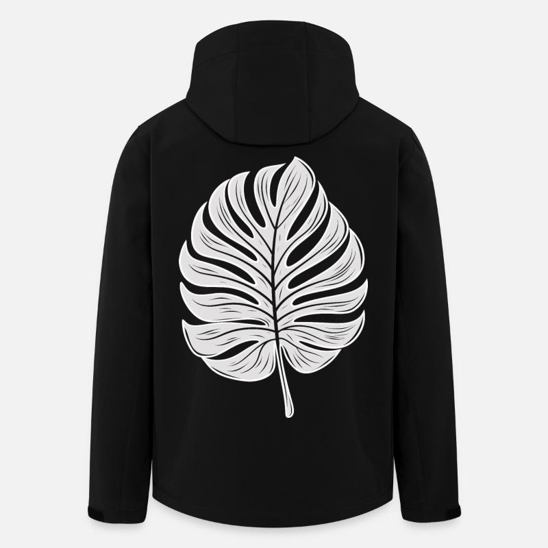 Cool Monstera Leaf, Plants Motif - Men’s Recycled Softshell Jacket by Stanley/Stella - black
