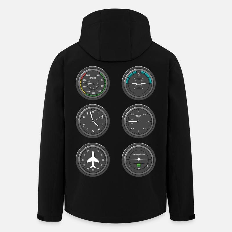 Airplane Flight Instruments - Men’s Recycled Softshell Jacket by Stanley/Stella - black