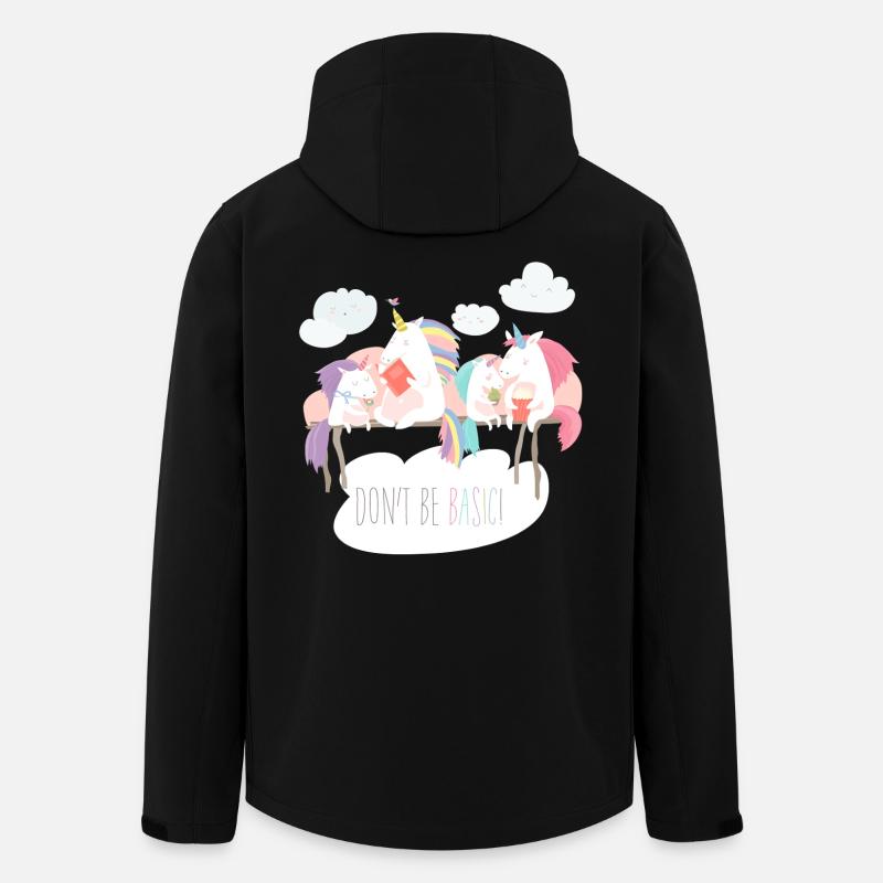 Einhorn don't be basic statement - Recycelte Männer Softshell-Jacke von Stanley/Stella - Schwarz