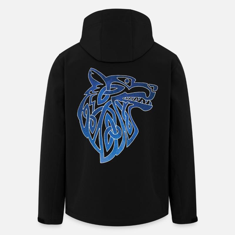 Viking wolf and starry sky - Men’s Recycled Softshell Jacket by Stanley/Stella - black
